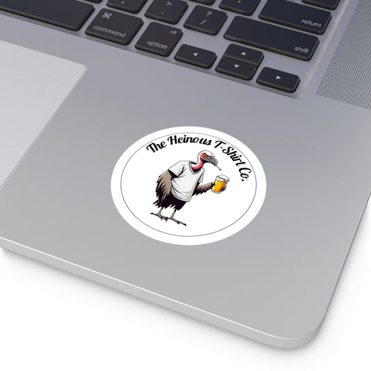 HTS Logo - Round Vinyl Sticker (White)